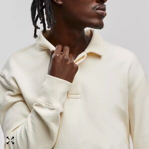 Mode of One mens relaxed fit long sleeve french terry polo shirt. NEW WITH TAGS